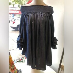 Denim Blue off shoulder top